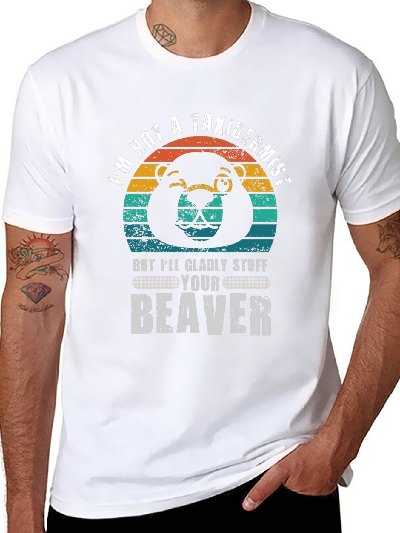 Funny Beaver Graphic T-Shirt