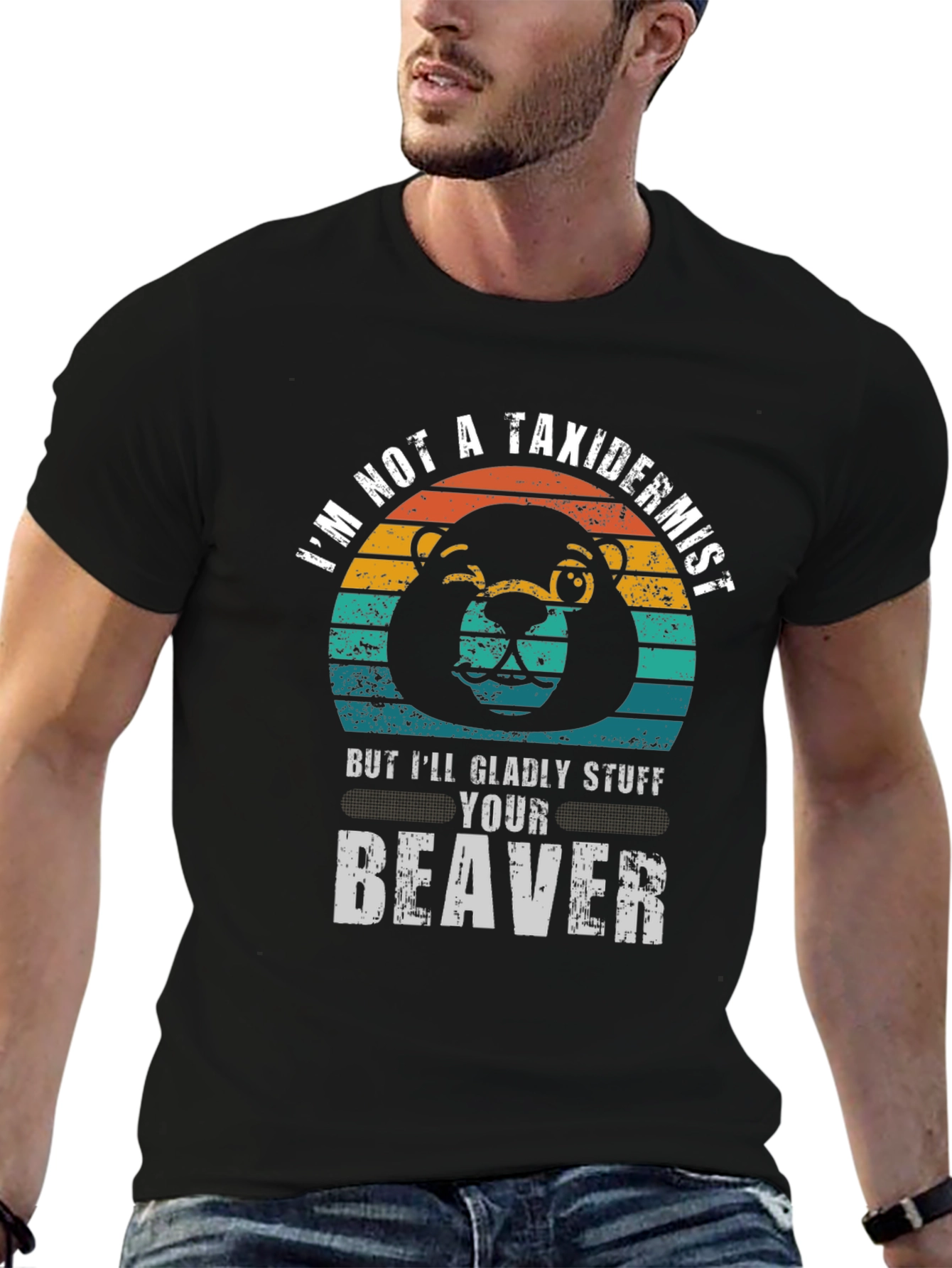 Funny Beaver Graphic T-Shirt