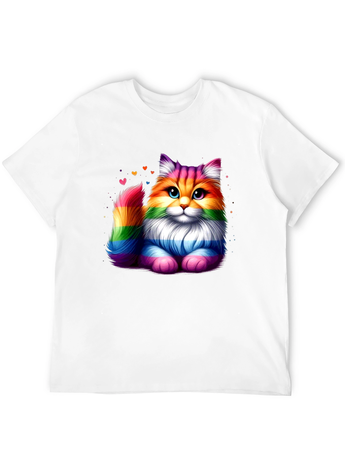Rainbow Pride Cat Graphic Tee - Black T-Shirt