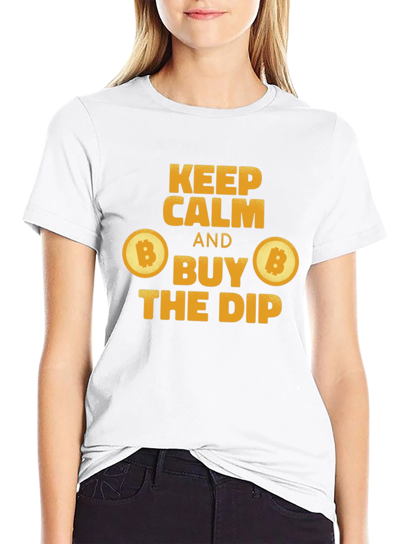 Keep Calm Buy The Dip Bitcoin Crypto Black T-Shirt