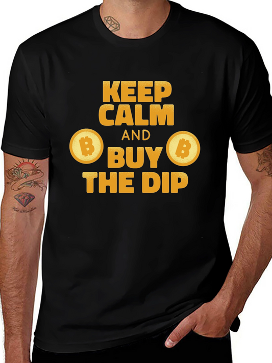 Keep Calm Buy The Dip Bitcoin Crypto Black T-Shirt