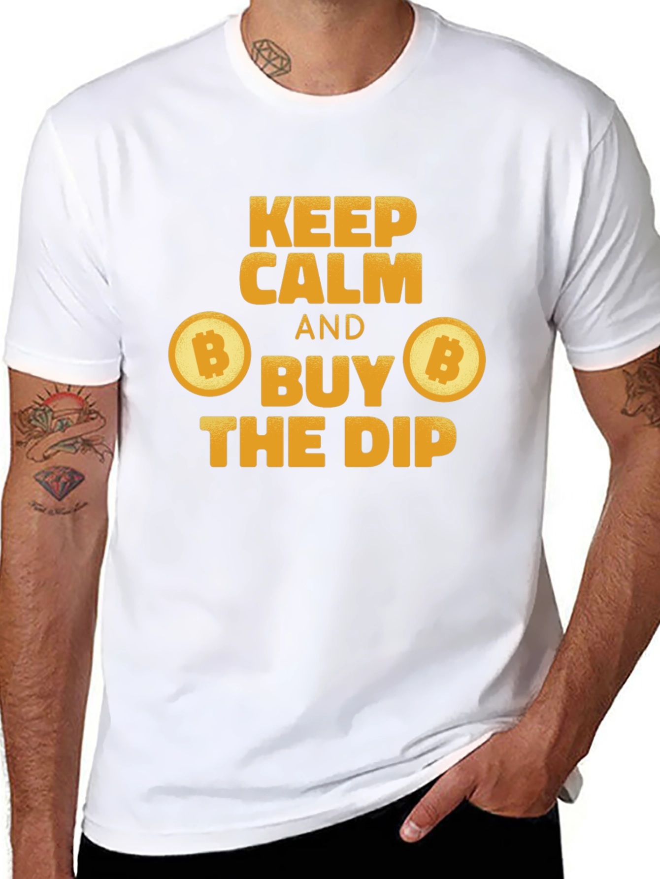 Keep Calm Buy The Dip Bitcoin Crypto Black T-Shirt