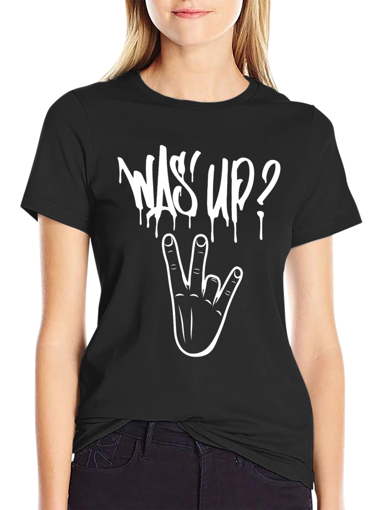Was Up? Graphic T-Shirt - Black Cotton Tee