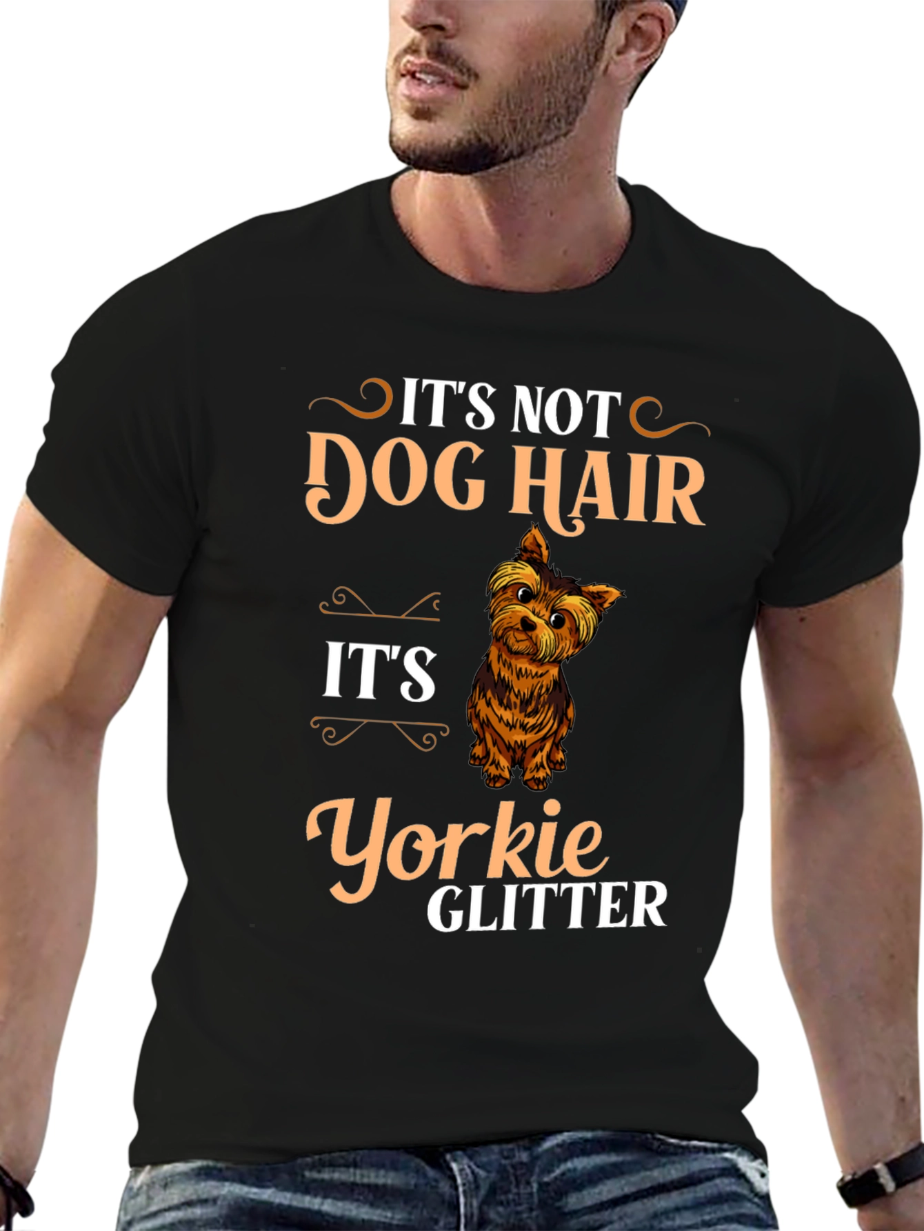 Its Not Dog Hair Its Yorkie Glitter T-Shirt
