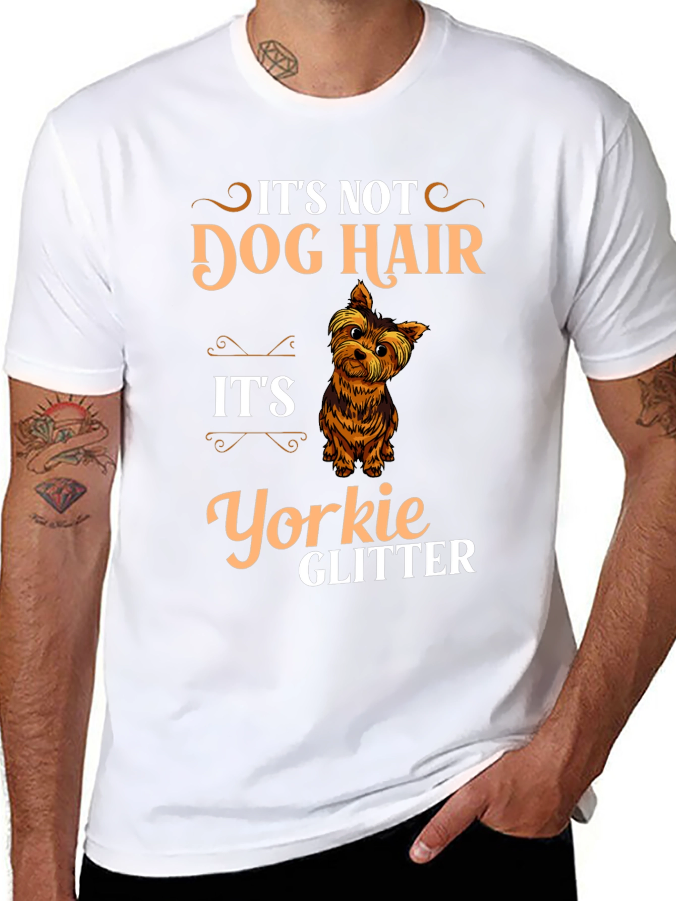 Its Not Dog Hair Its Yorkie Glitter T-Shirt