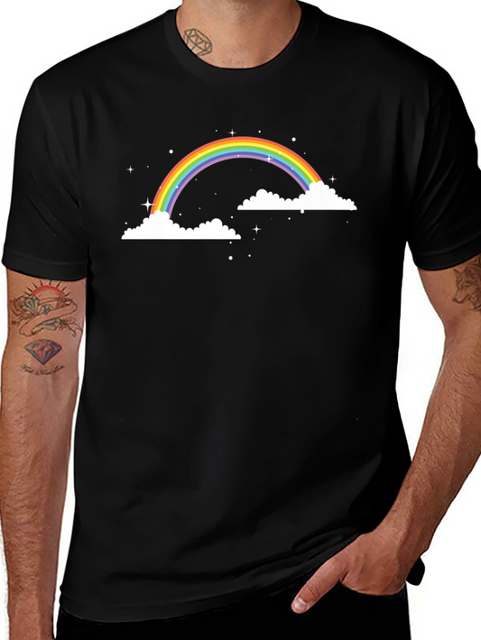 Rainbow Cloud Graphic Tee - Black Unisex T-Shirt