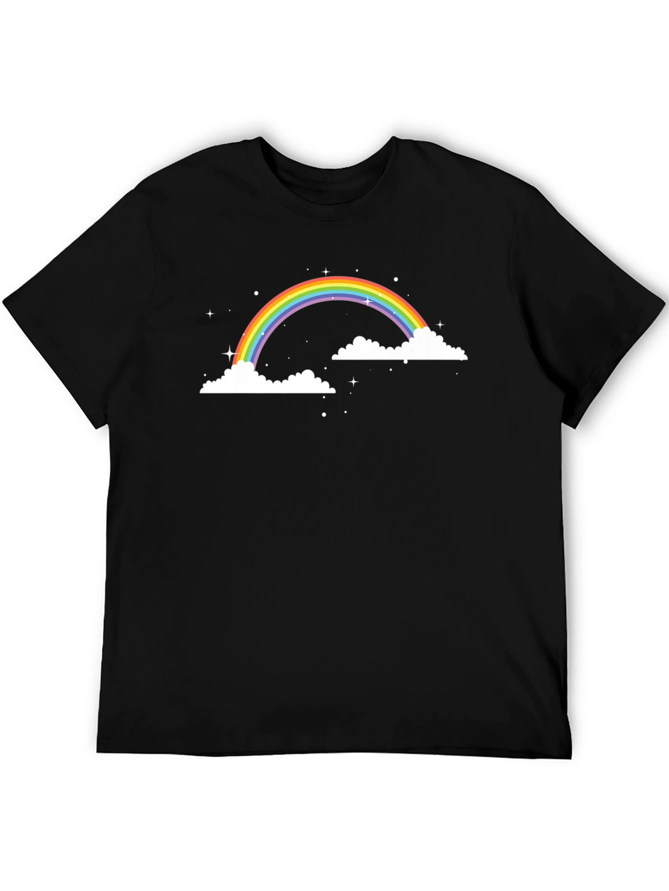 Rainbow Cloud Graphic Tee - Black Unisex T-Shirt