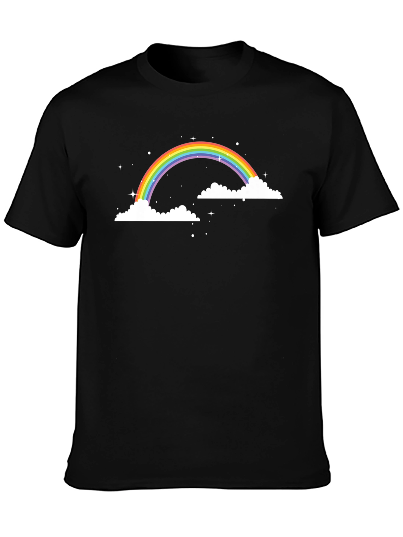 Rainbow Cloud Graphic Tee - Black Unisex T-Shirt