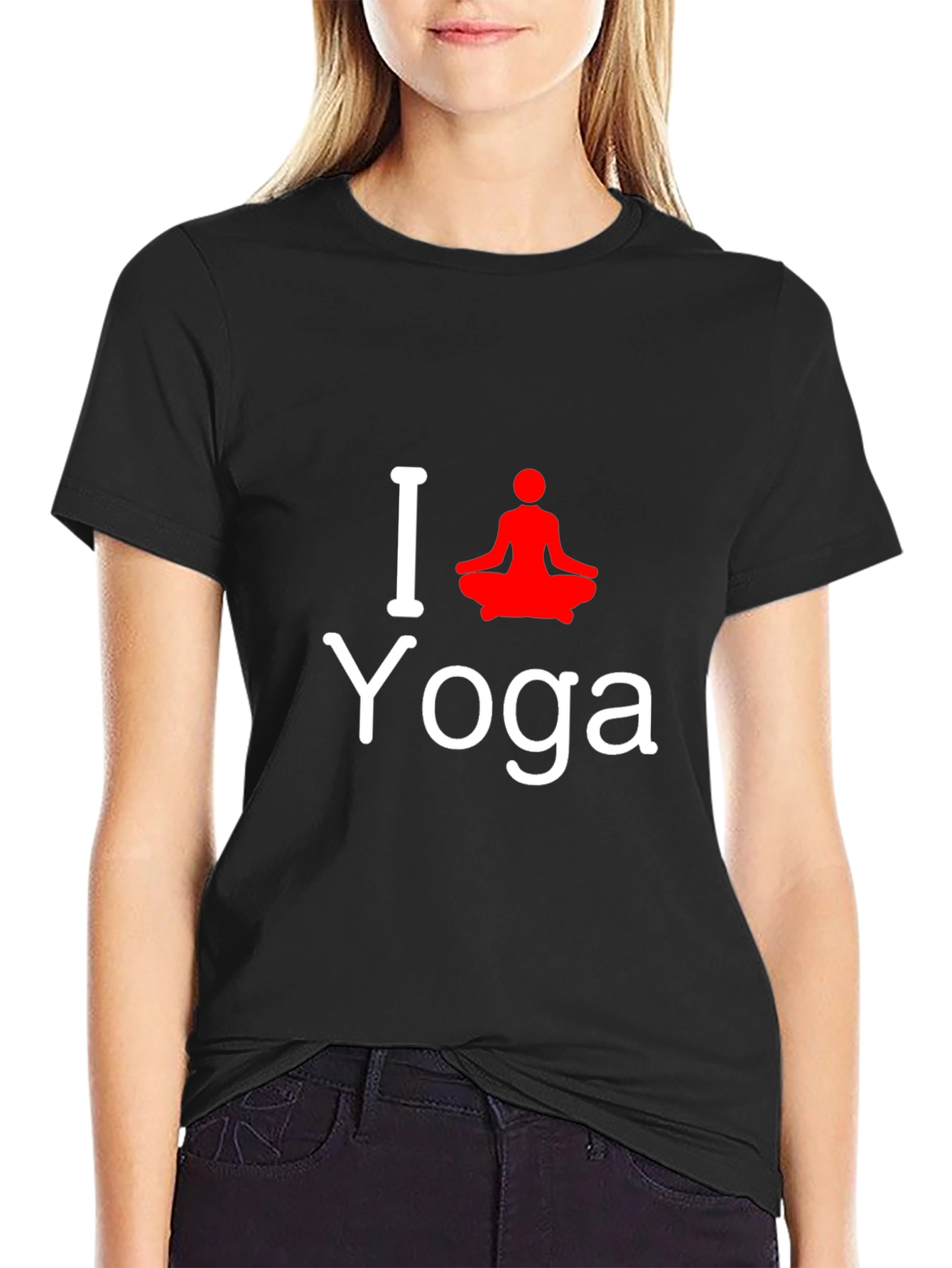 I Love Yoga T-Shirt - Black Cotton Tee
