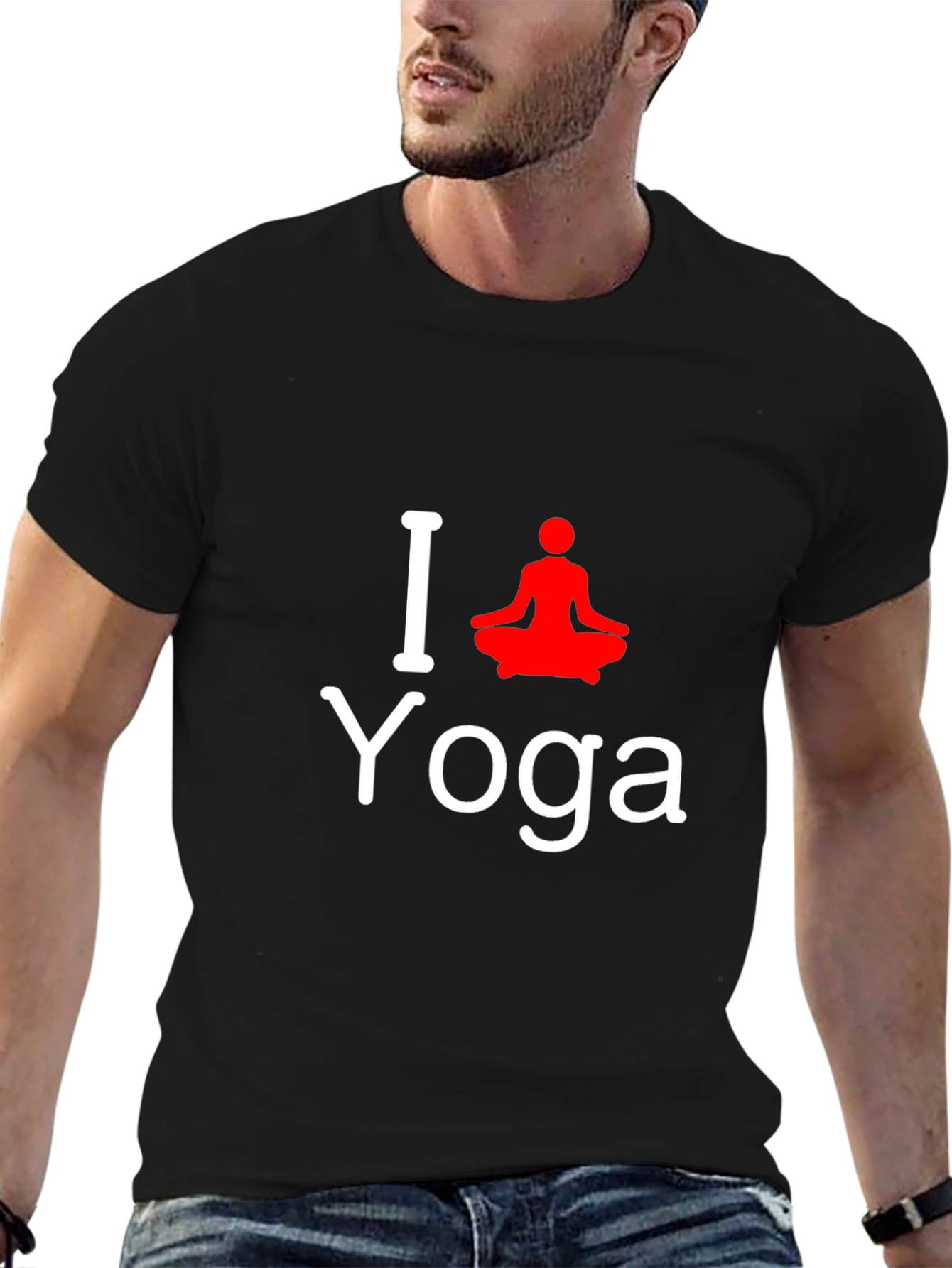 I Love Yoga T-Shirt - Black Cotton Tee
