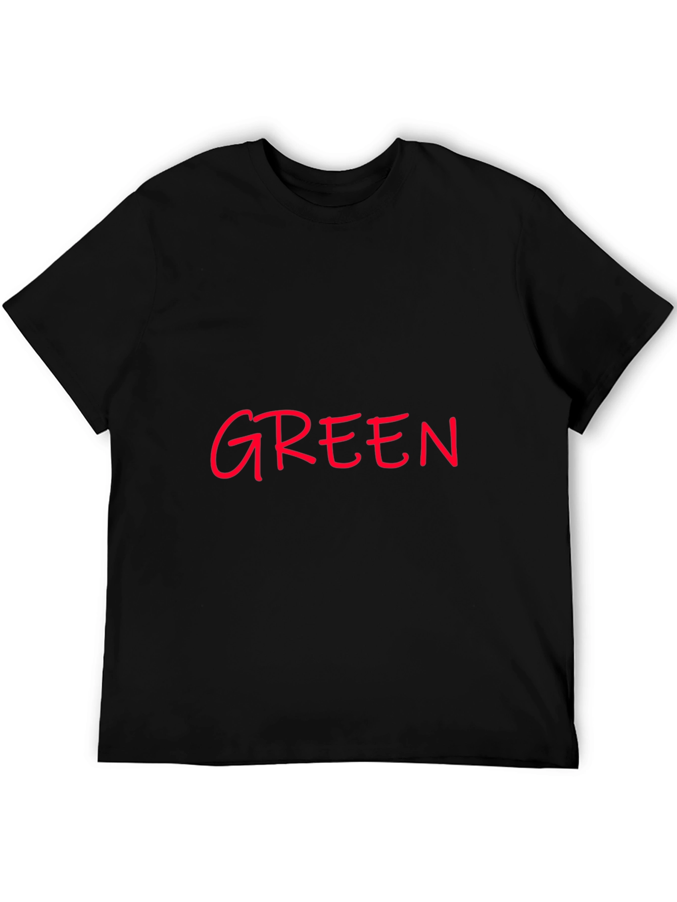 Modern Black T-Shirt with Red GREEN Print