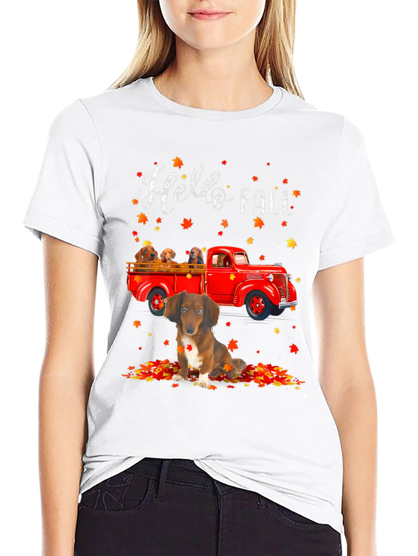 Hello Fall Dachshund T-Shirt