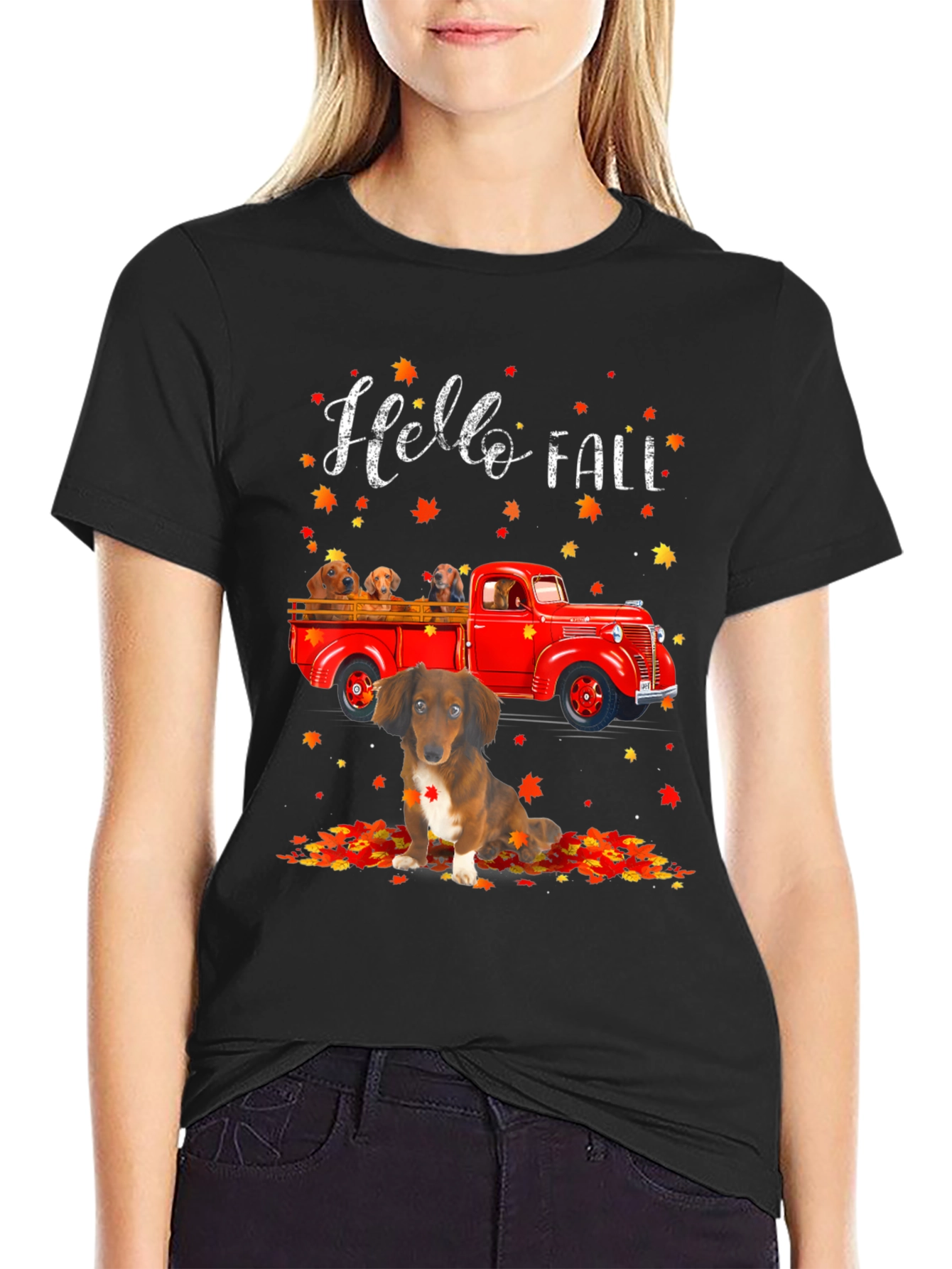Hello Fall Dachshund T-Shirt