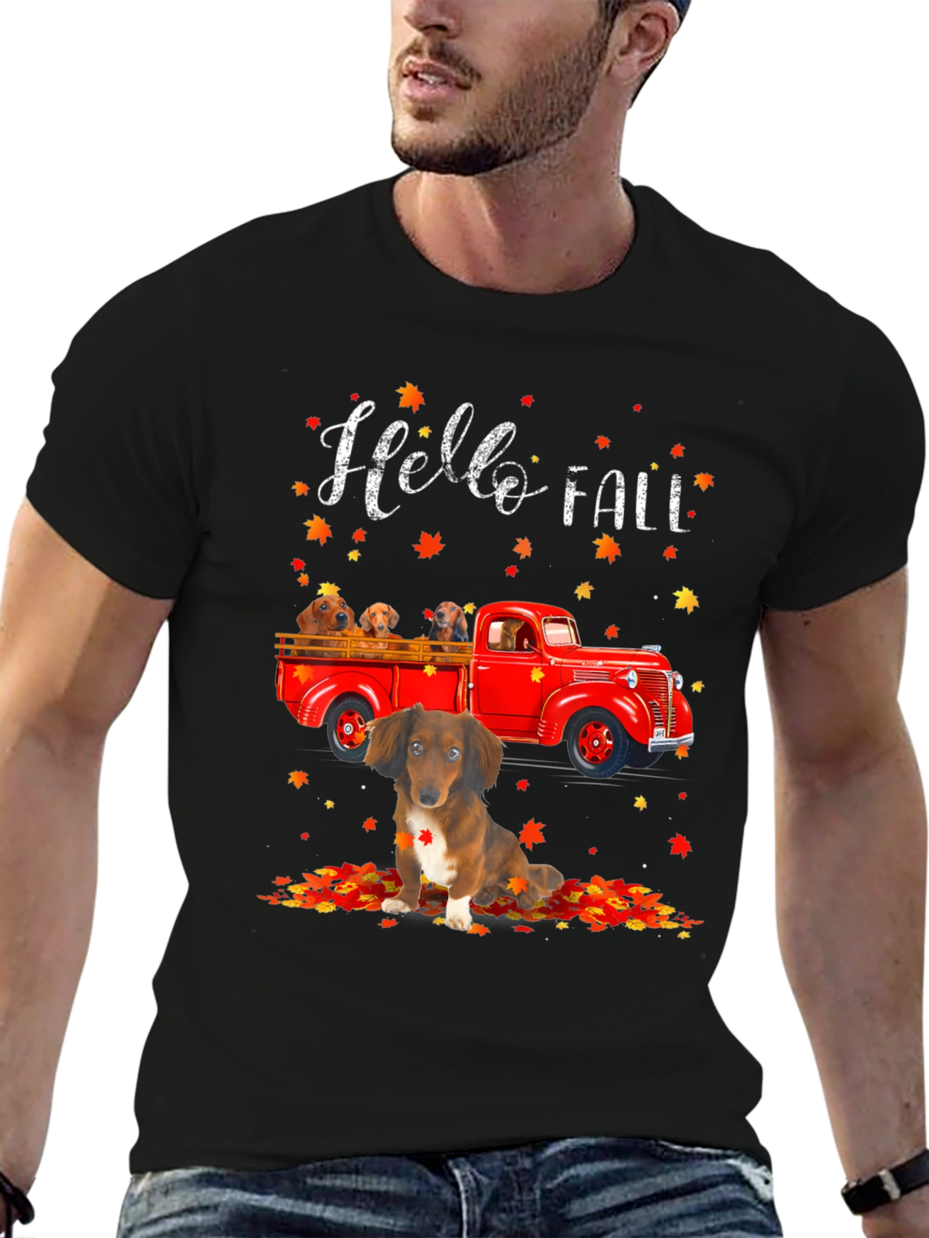Hello Fall Dachshund T-Shirt