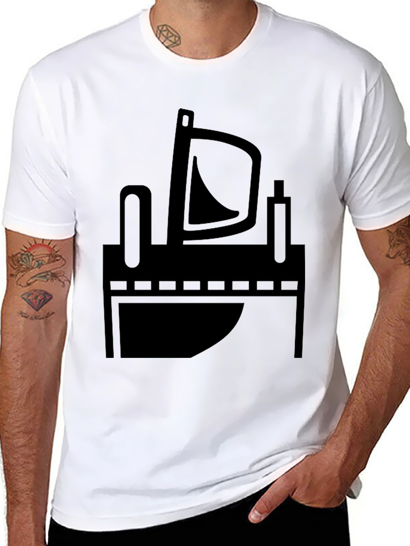 Abstract Black Graphic Tee
