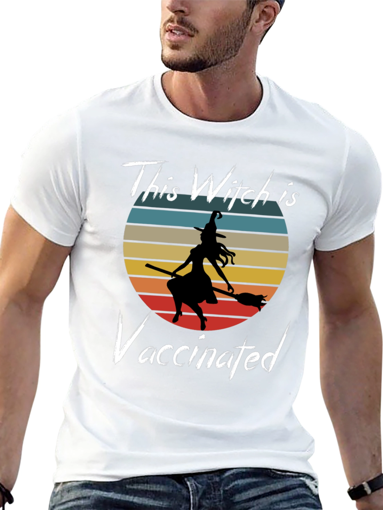 Vaccinated Witch Graphic T-Shirt