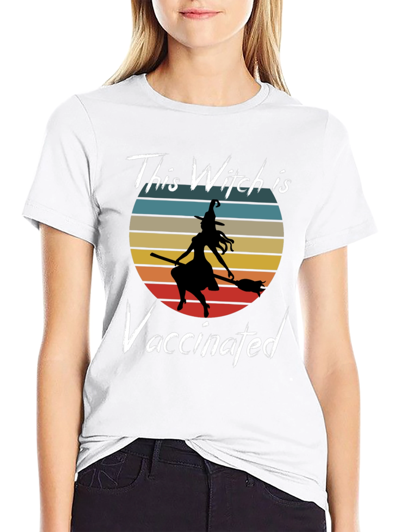Vaccinated Witch Graphic T-Shirt