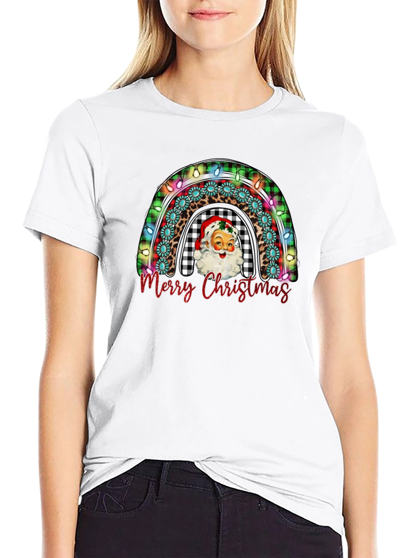 Merry Christmas Santa Rainbow T-Shirt