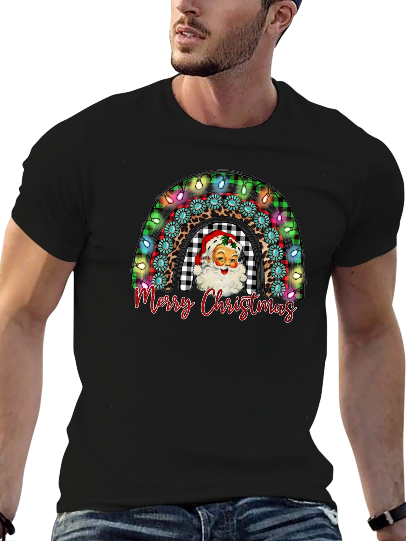 Merry Christmas Santa Rainbow T-Shirt