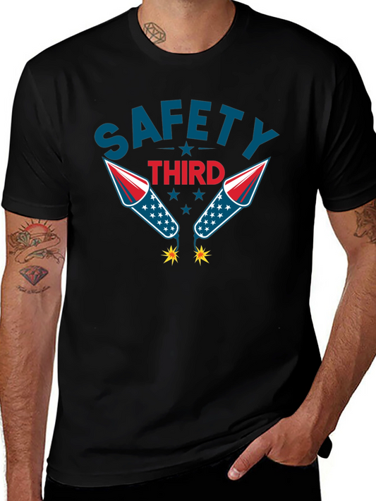 Safety Third Graphic Tee Funny Fireworks T-Shirt