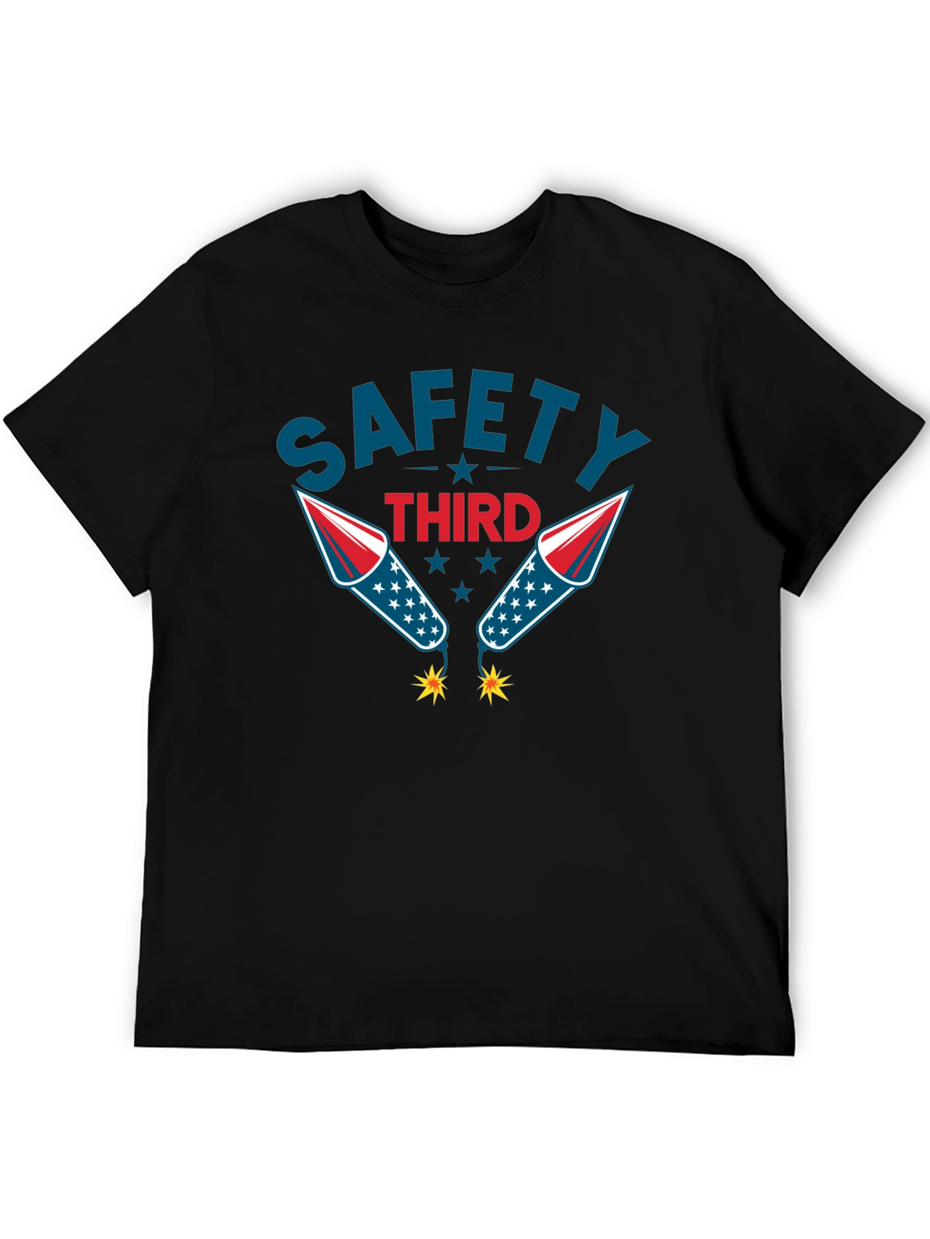 Safety Third Graphic Tee Funny Fireworks T-Shirt