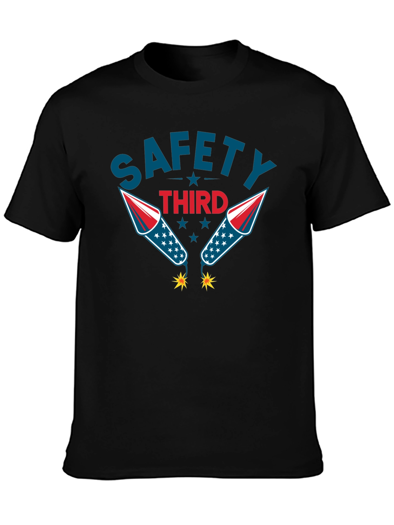 Safety Third Graphic Tee Funny Fireworks T-Shirt
