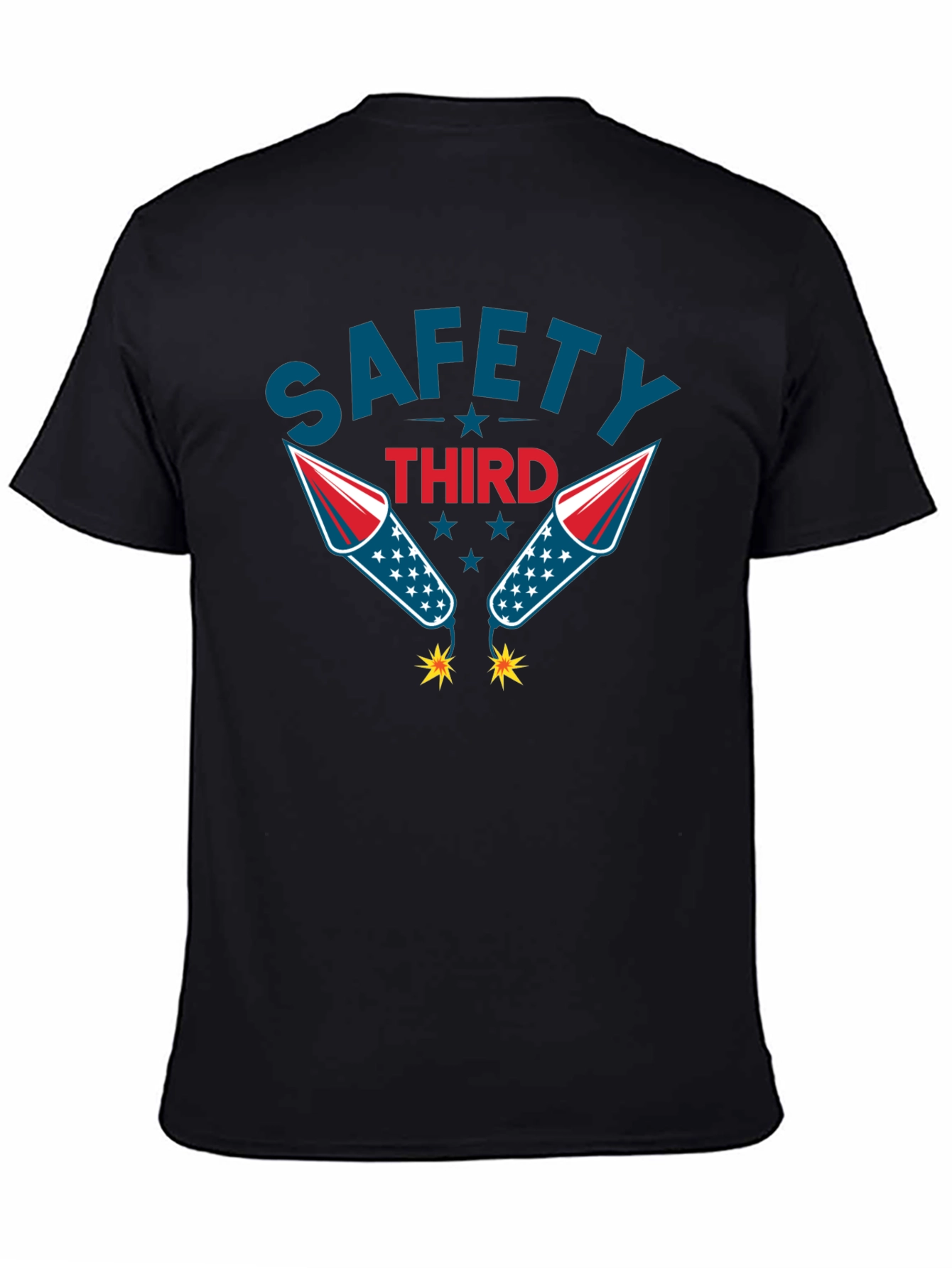 Safety Third Graphic Tee Funny Fireworks T-Shirt