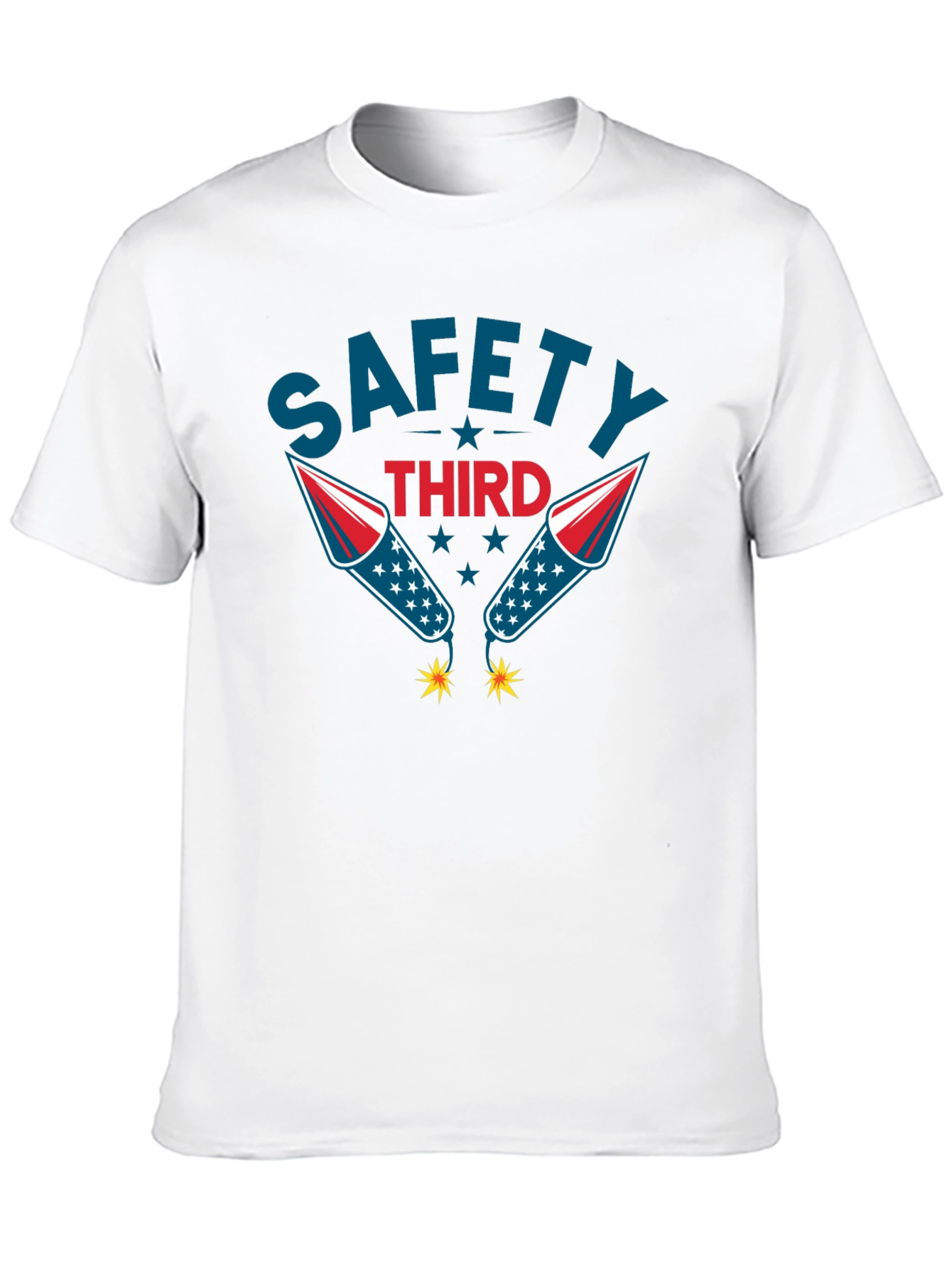 Safety Third Graphic Tee Funny Fireworks T-Shirt