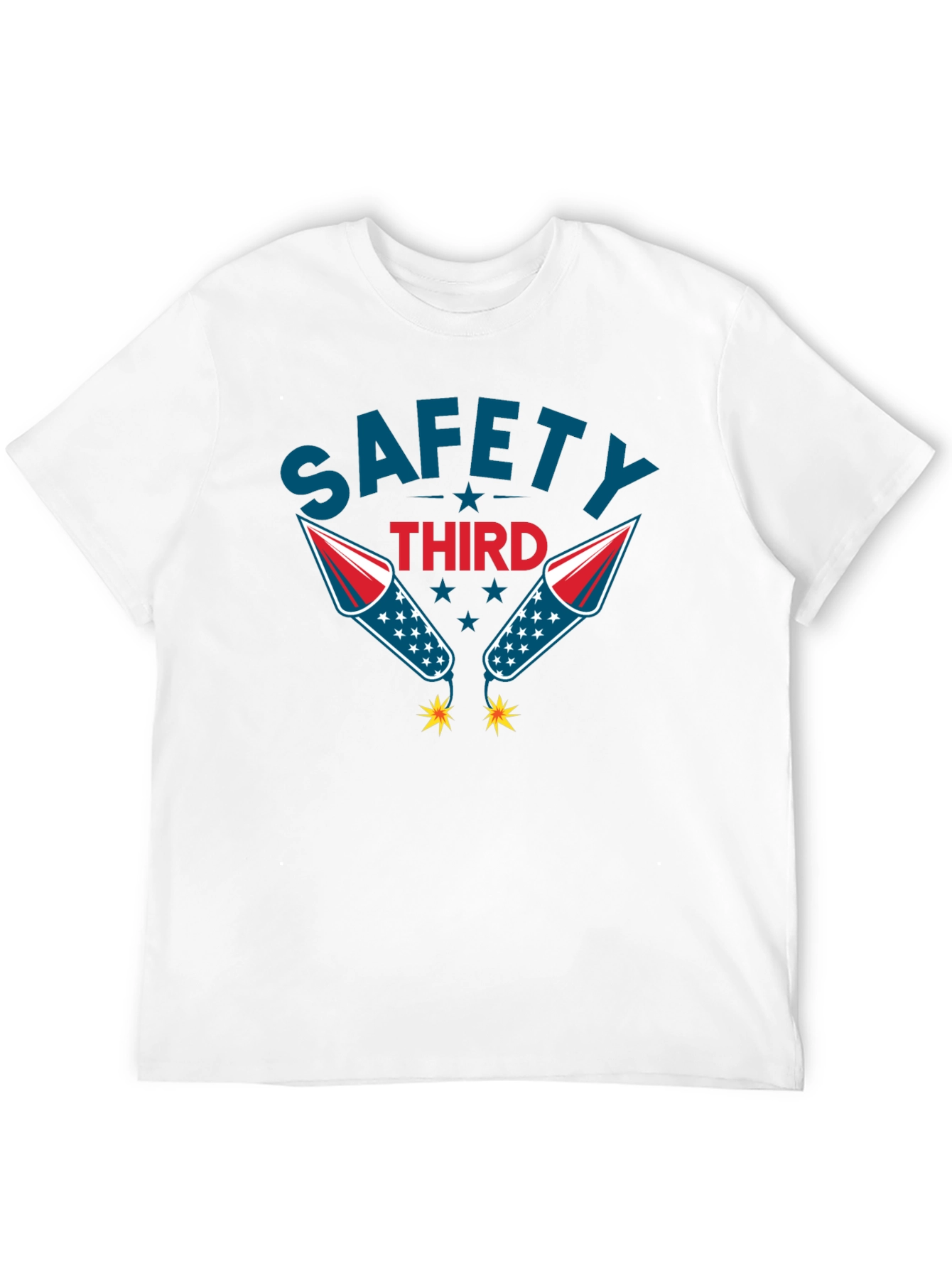 Safety Third Graphic Tee Funny Fireworks T-Shirt