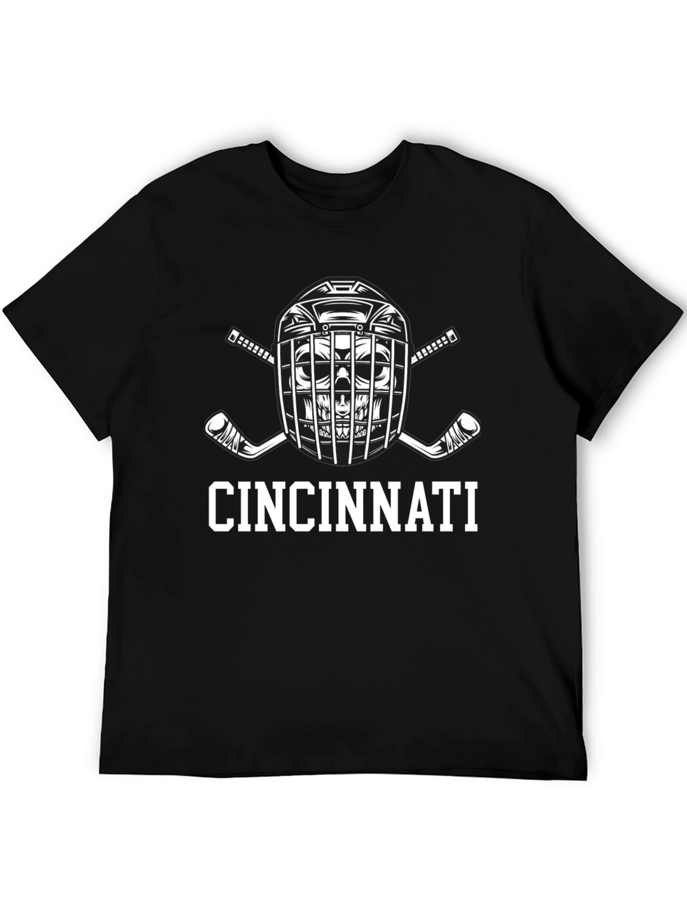 Cincinnati Hockey T-Shirt - Black Crew Neck Tee