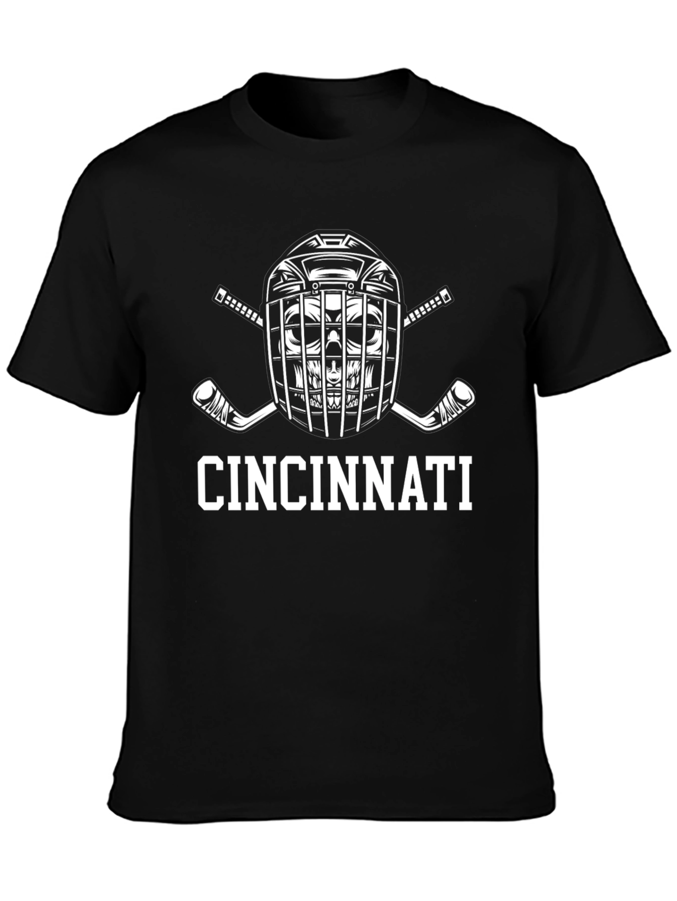 Cincinnati Hockey T-Shirt - Black Crew Neck Tee