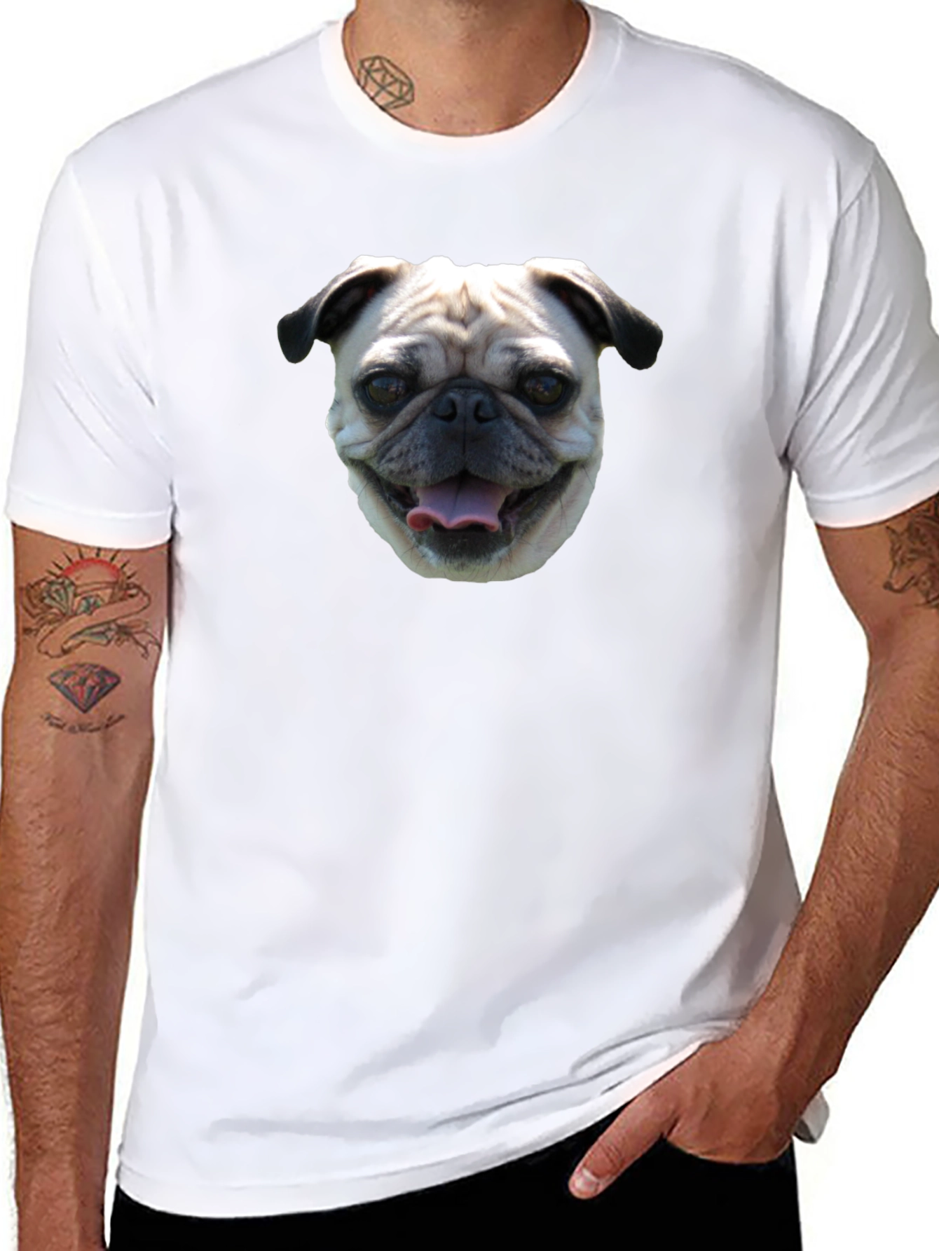 Pug Face Black T-Shirt