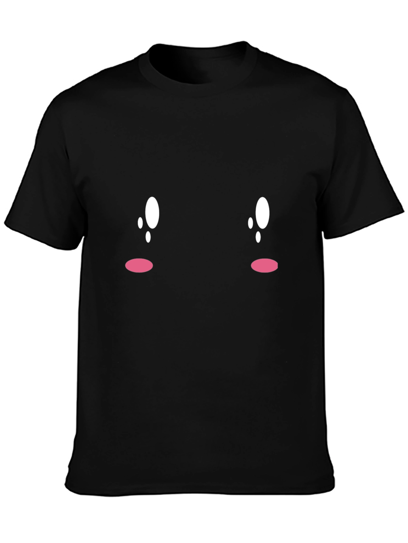 Cute Expression Black Tee - Soft & Comfortable