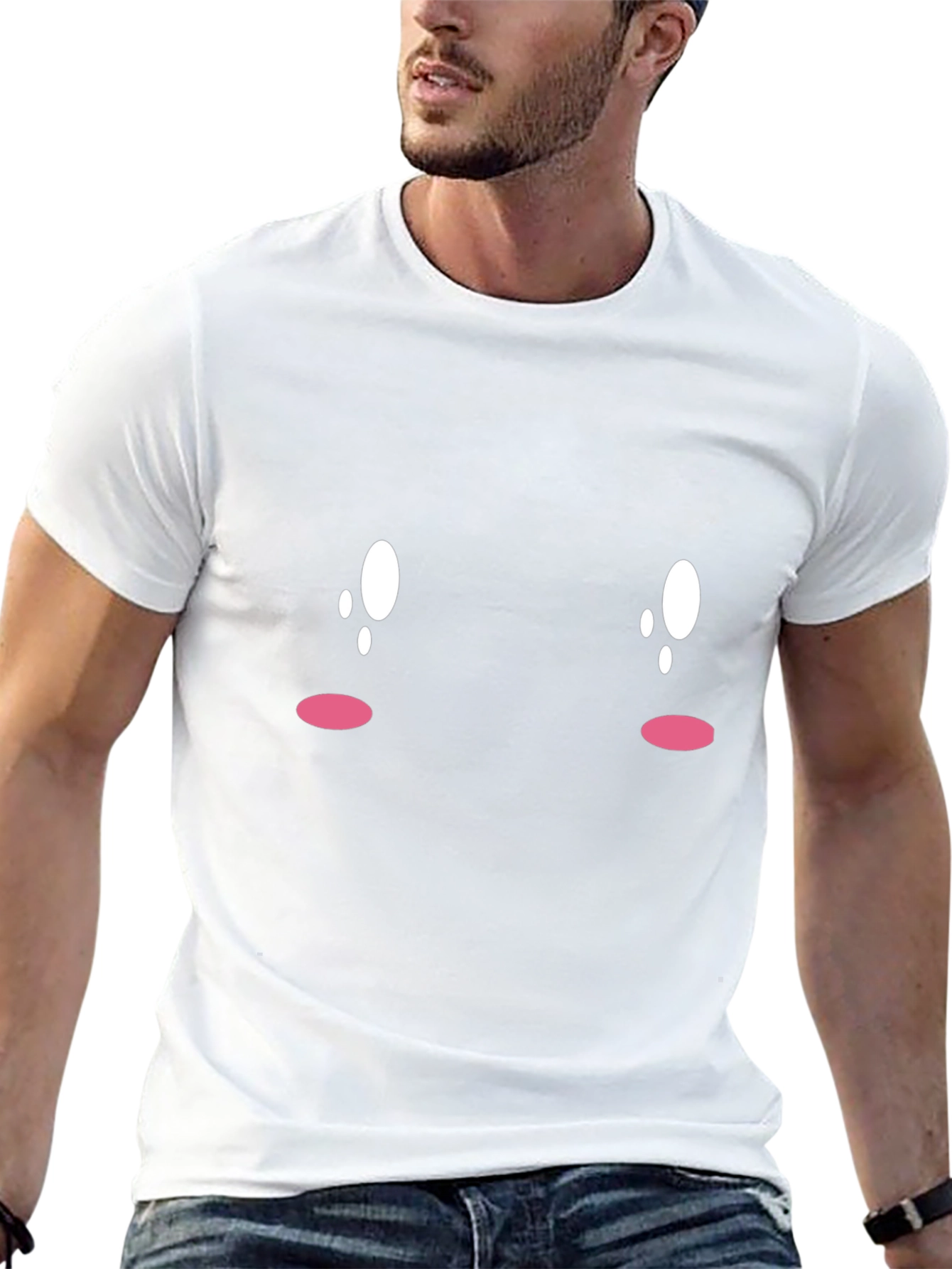 Cute Expression Black Tee - Soft & Comfortable
