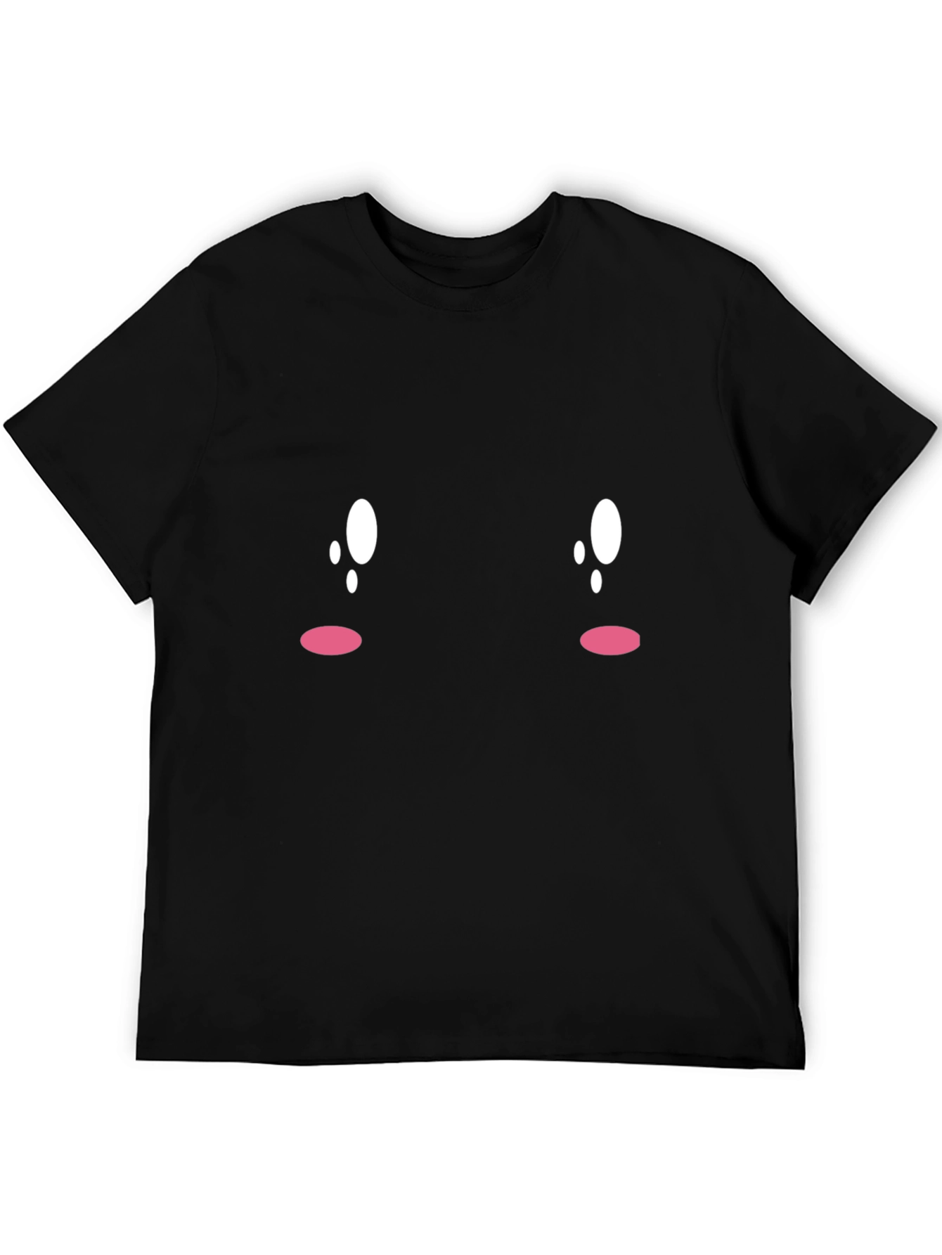 Cute Expression Black Tee - Soft & Comfortable