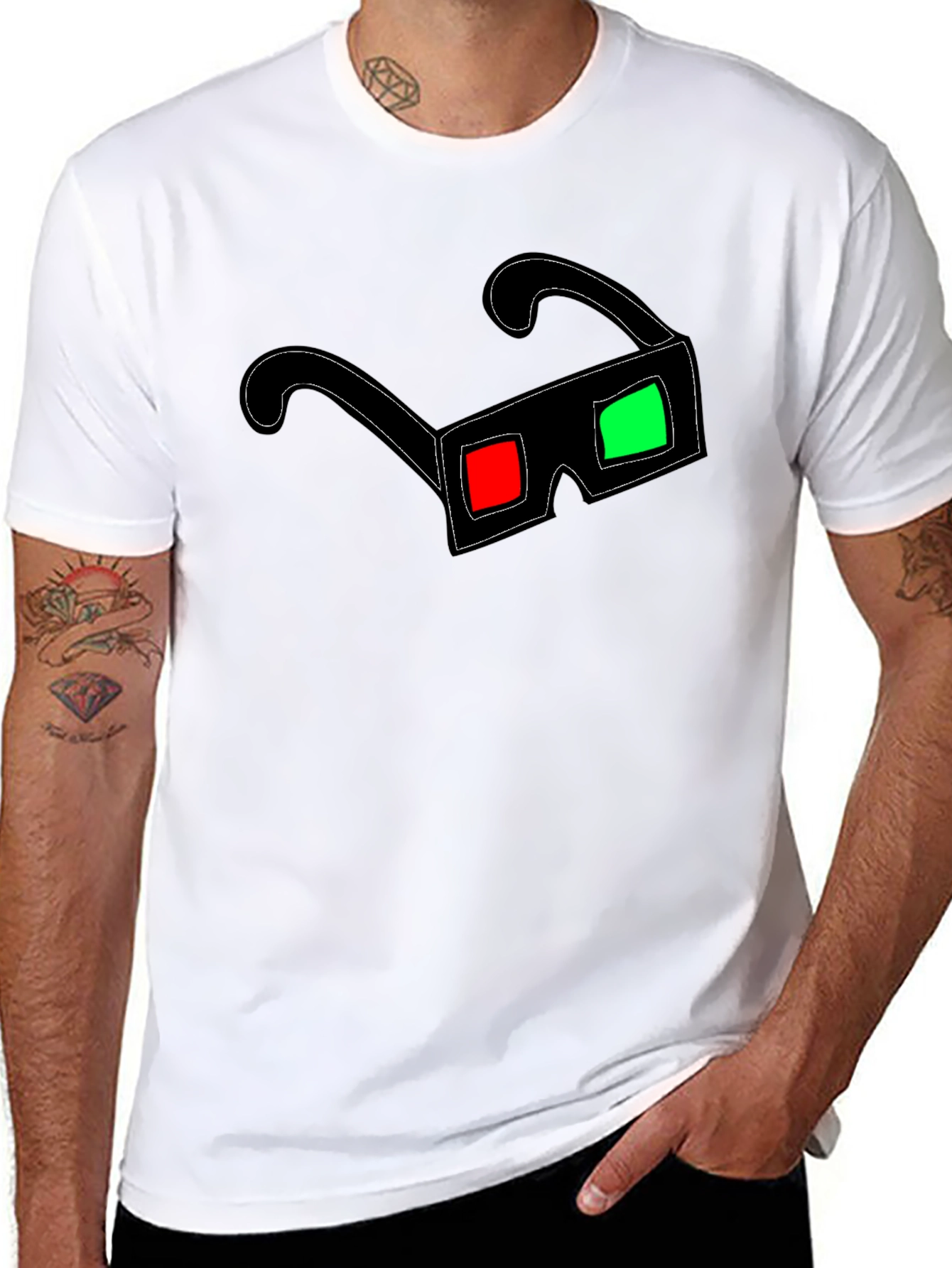 3D Glasses Graphic T-Shirt - Anaglyph Style Tee