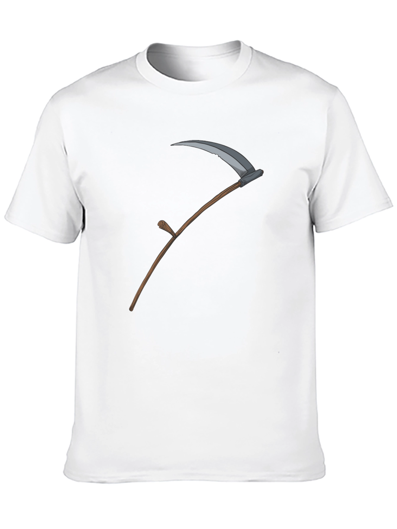 Grim Reaper Scythe Graphic Tee - Black Cotton T-Shirt
