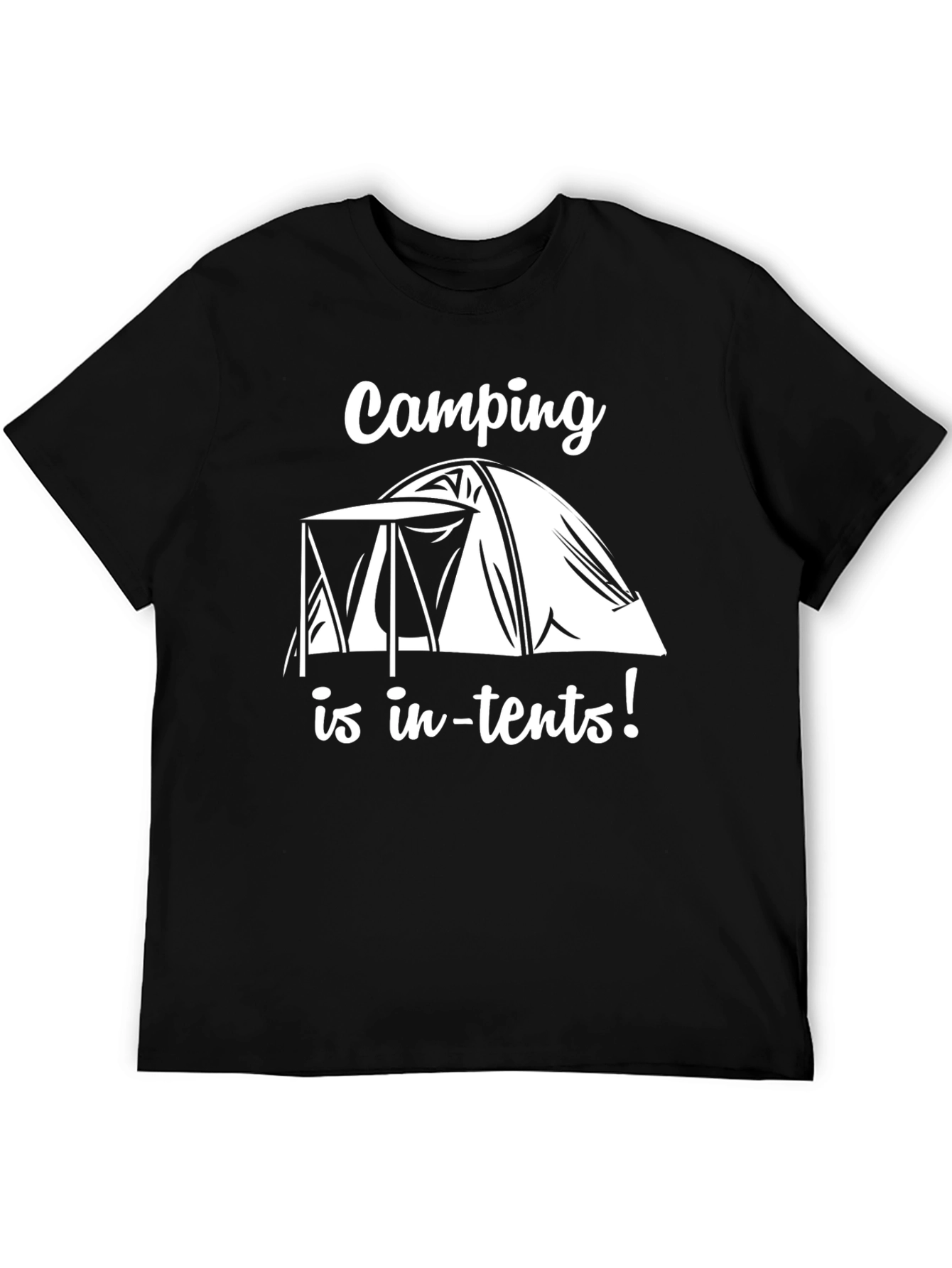Camping Is In-Tents Black Graphic Tee