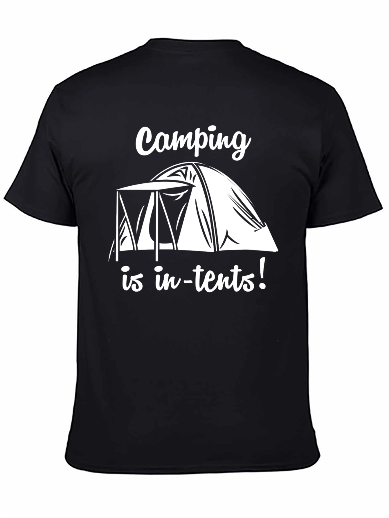 Camping Is In-Tents Black Graphic Tee