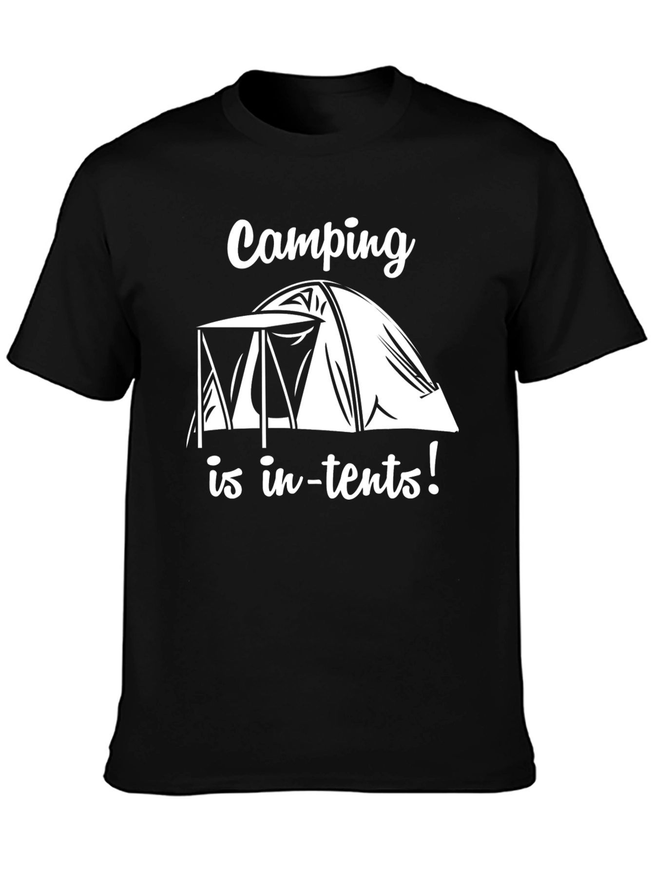 Camping Is In-Tents Black Graphic Tee