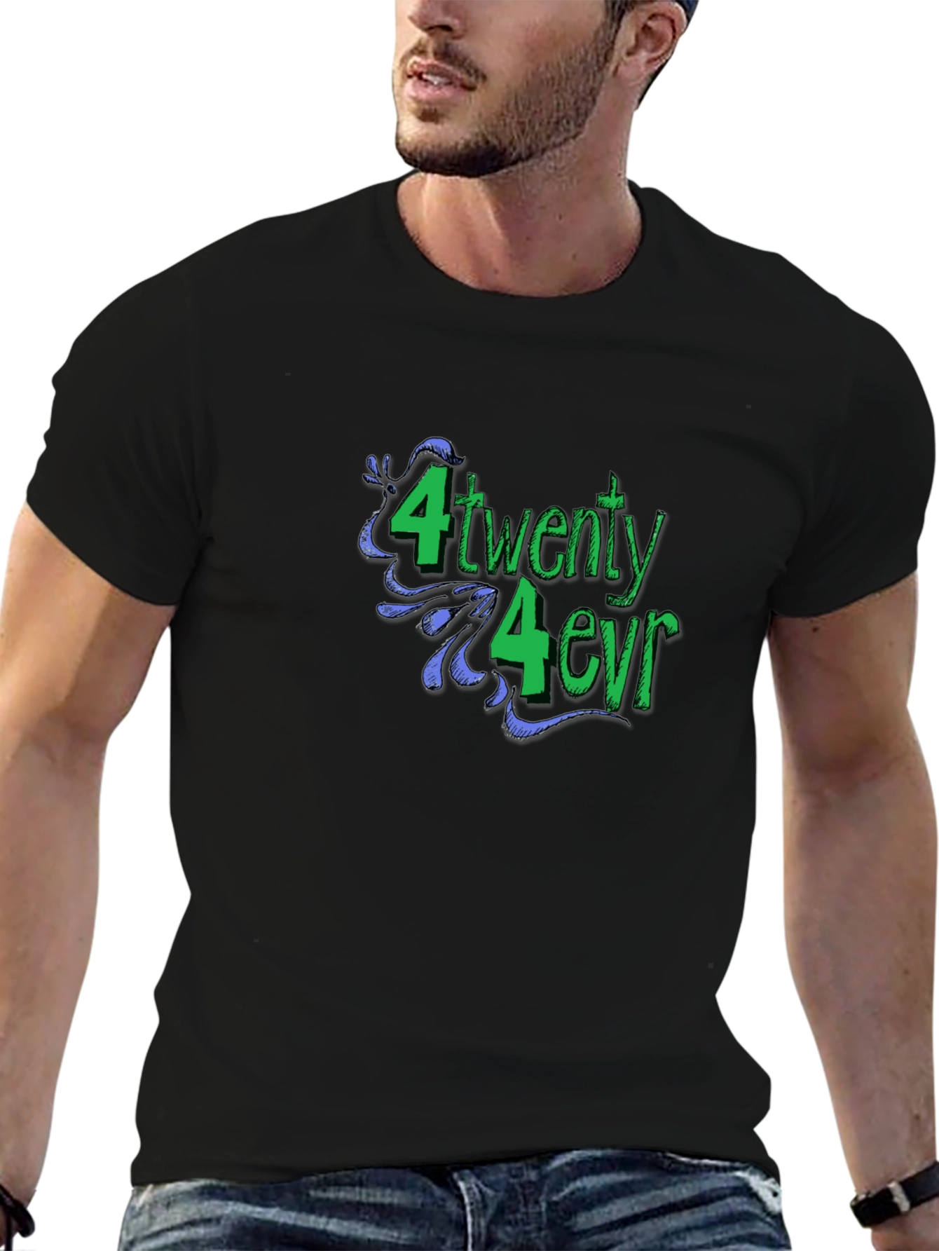 420 Forever Black Graphic T-Shirt