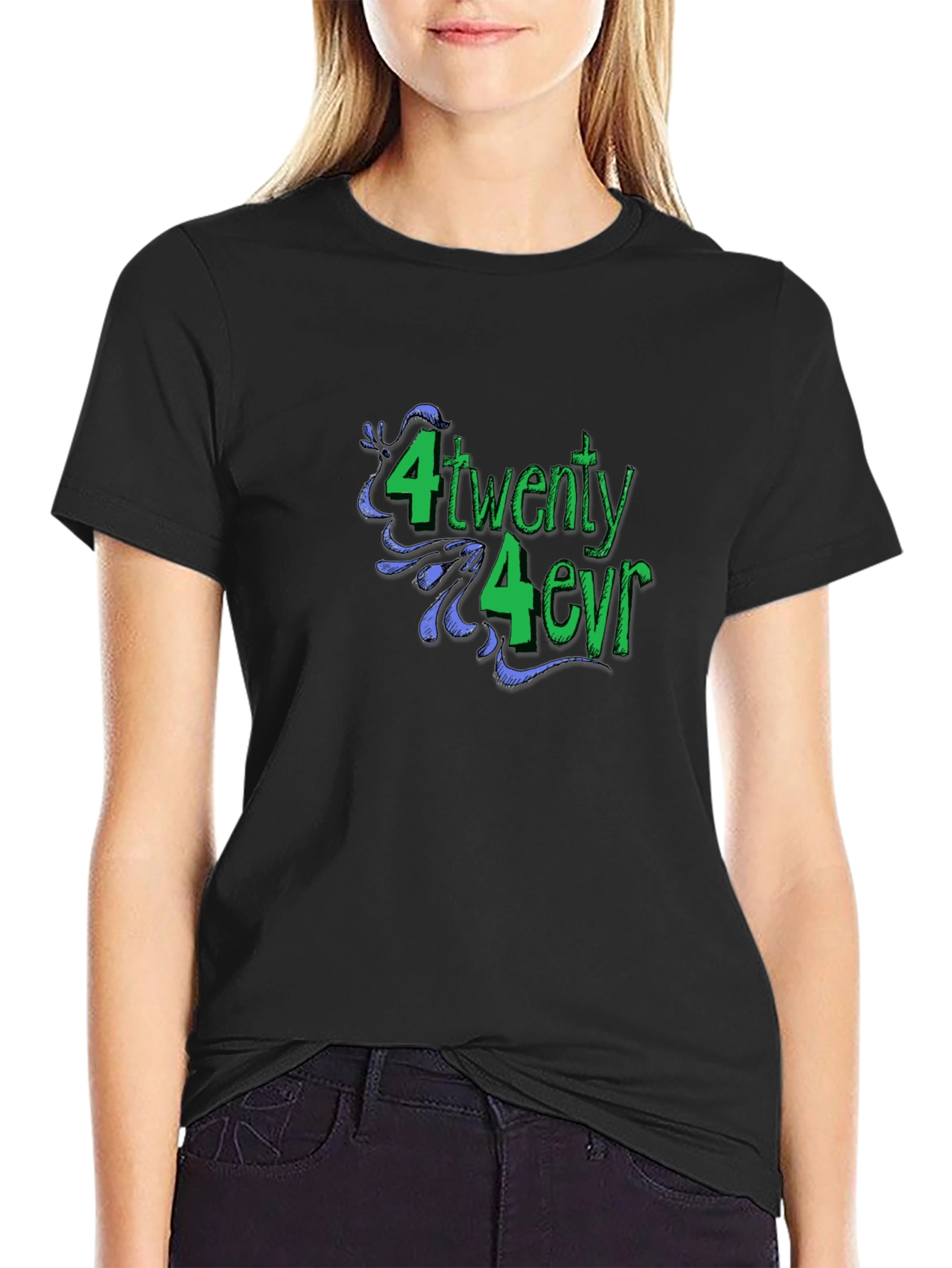 420 Forever Black Graphic T-Shirt