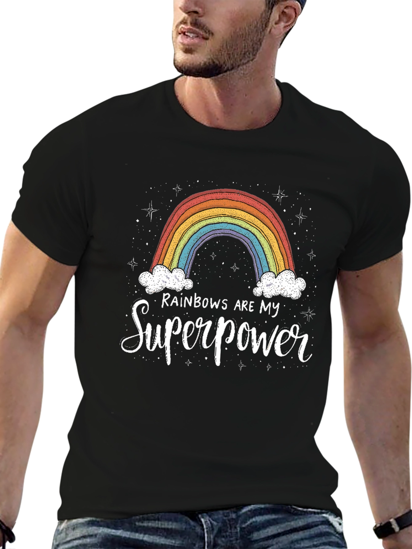 Rainbows Are My Superpower Black T-Shirt