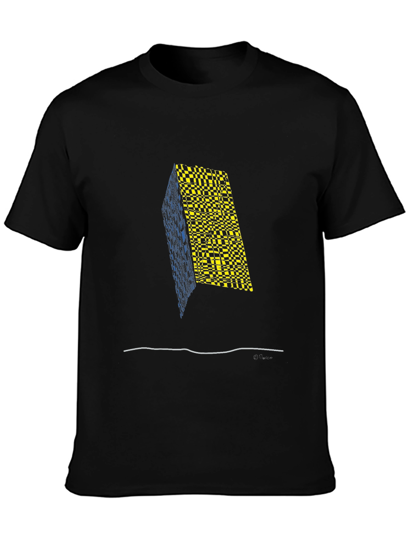 Abstract Geometric Print Mens Black T-Shirt
