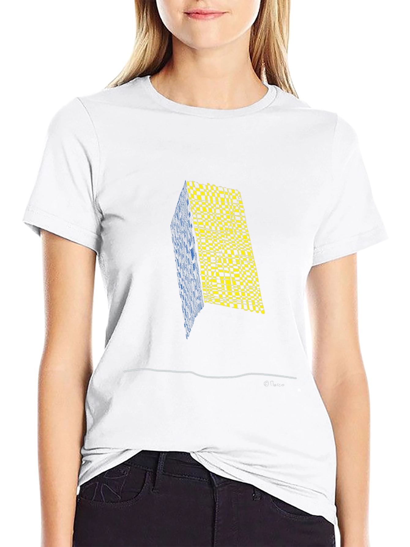 Abstract Geometric Print Mens Black T-Shirt