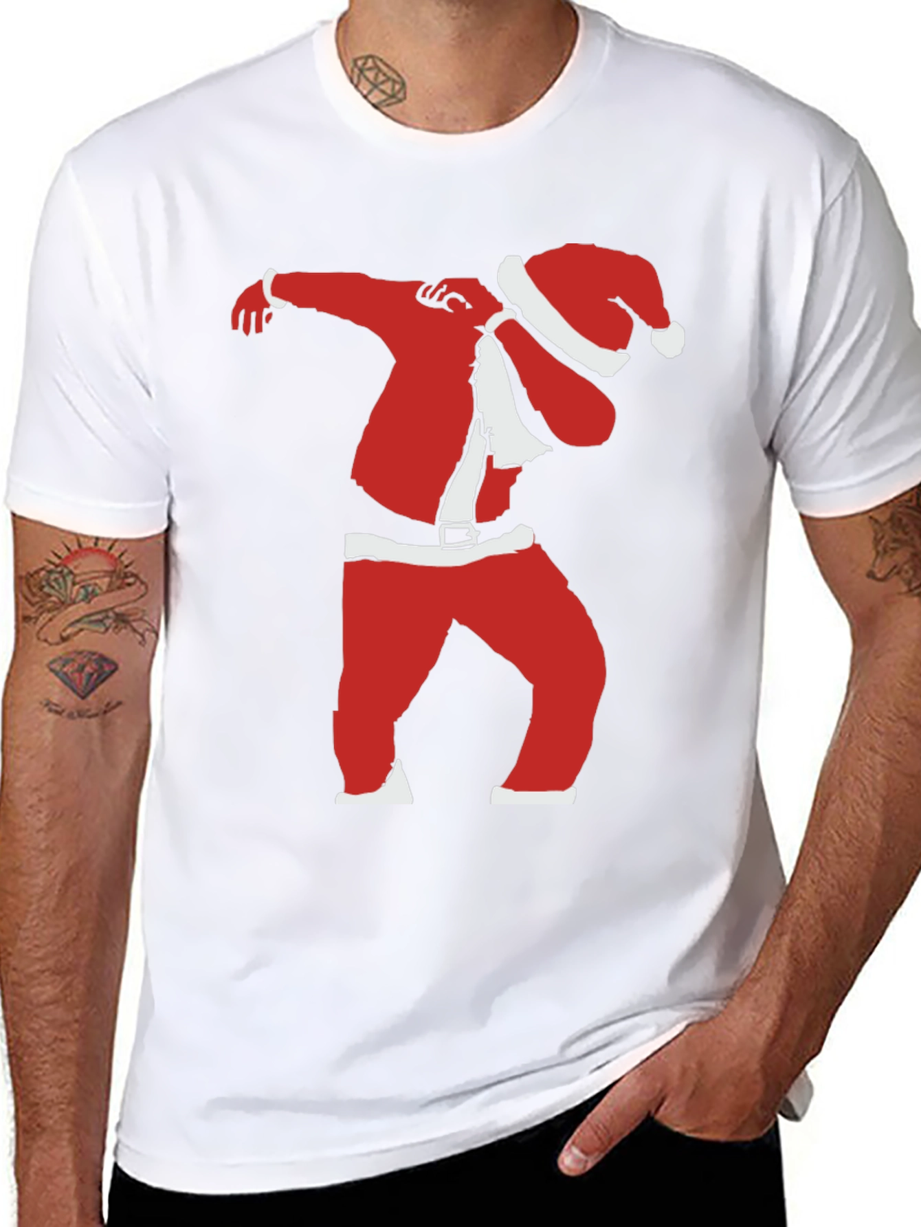 Dabbing Santa T-Shirt - Festive Fun Apparel