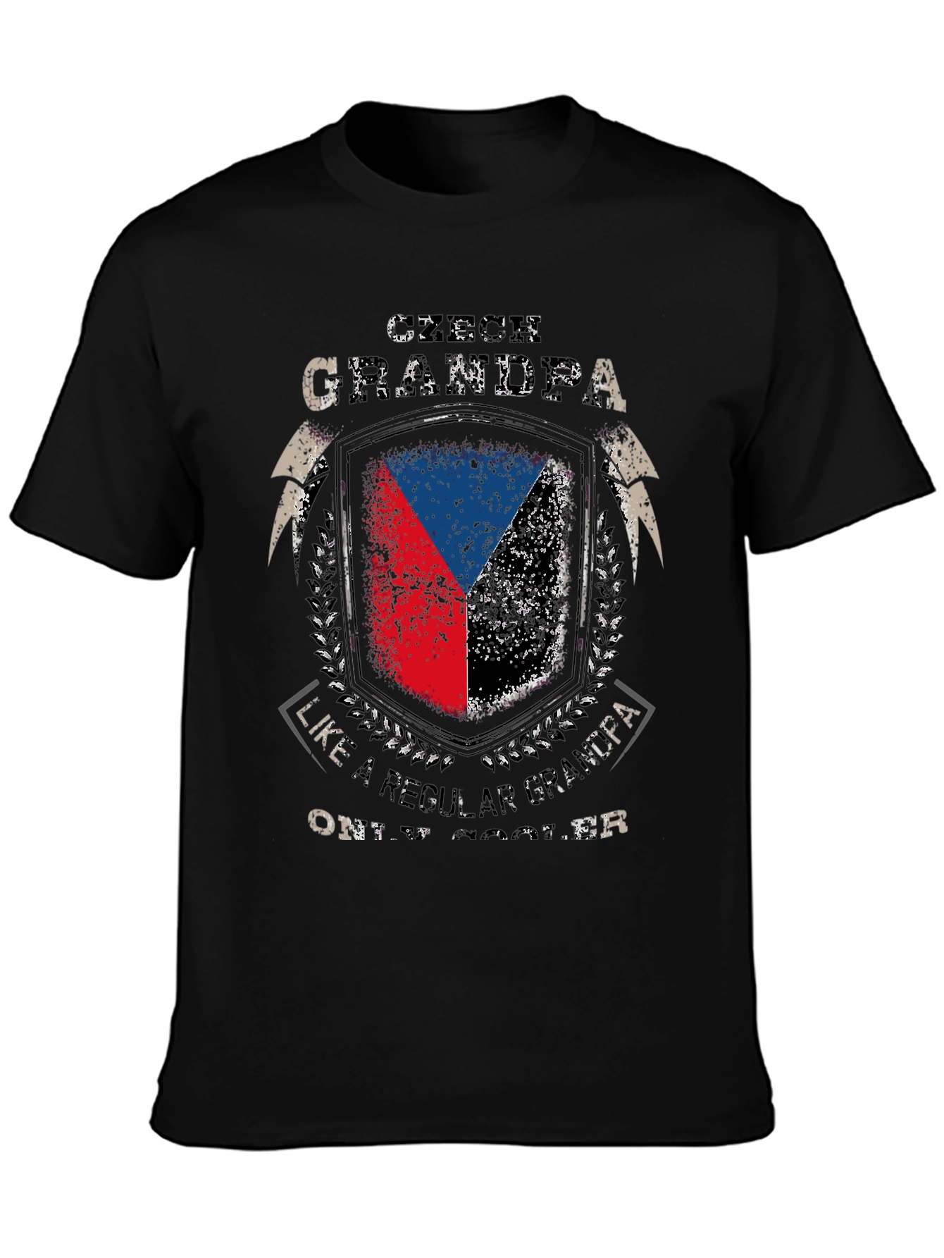 Czech GrandPa T-Shirt - Flag Shield Design