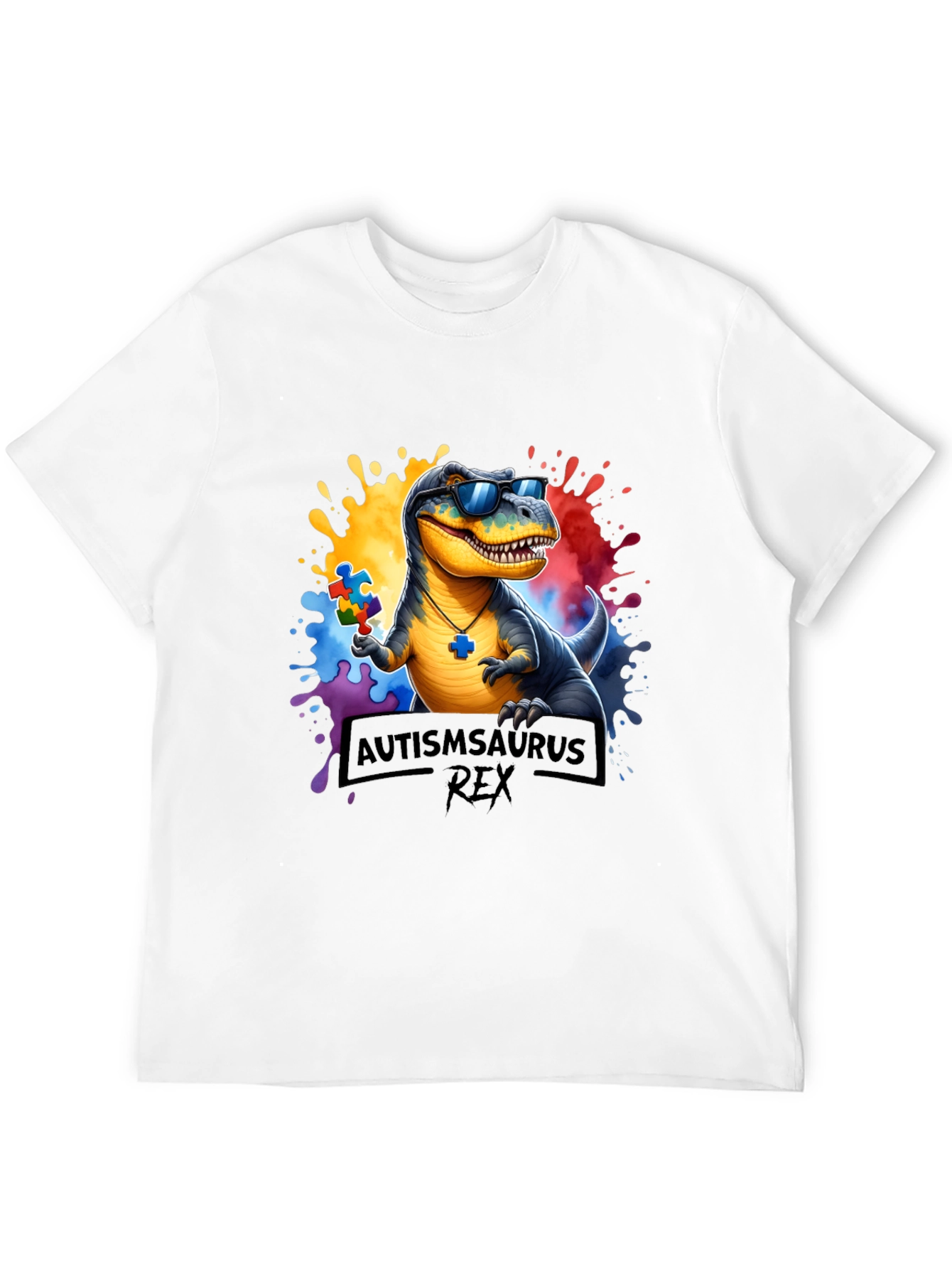 Autismsaurus Rex T-Shirt - Autism Awareness Dinosaur Tee