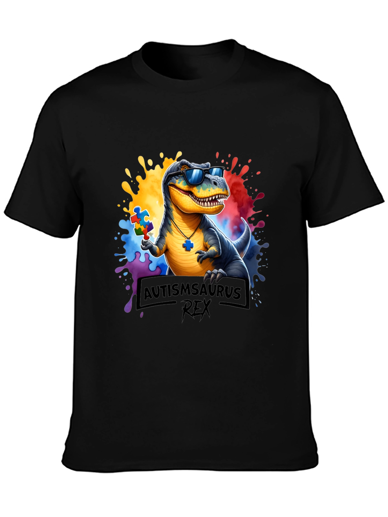 Autismsaurus Rex T-Shirt - Autism Awareness Dinosaur Tee