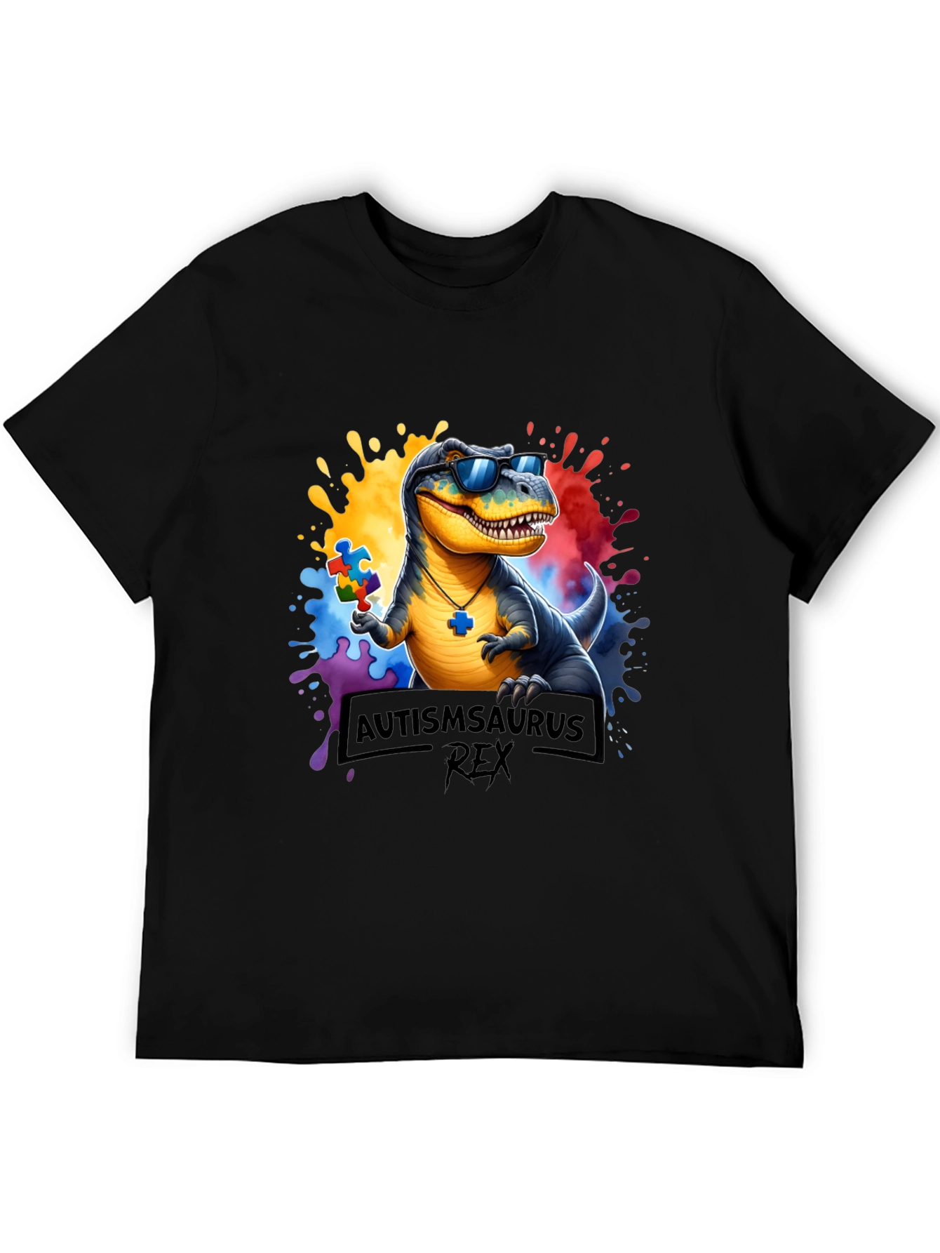 Autismsaurus Rex T-Shirt - Autism Awareness Dinosaur Tee